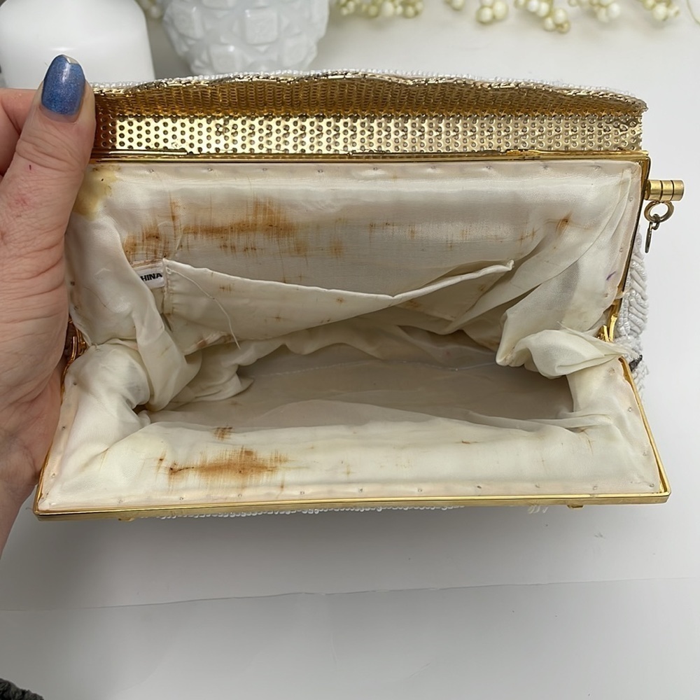 Rare Hand Breaded Vintage Clutch Bag Purse Read - Picture 6 of 16
